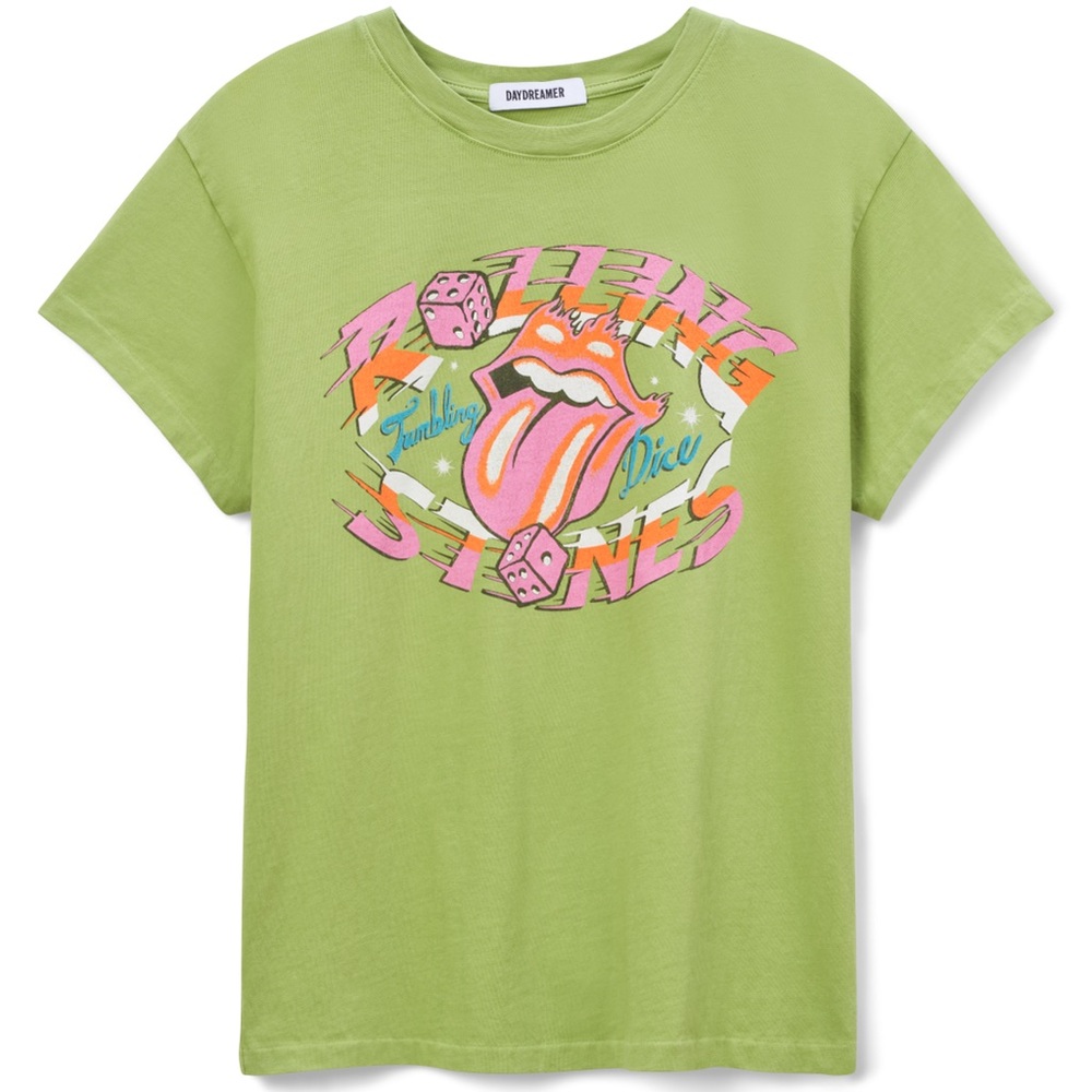 Rolling Stones Tumbling Dice Tour Tee in Matcha